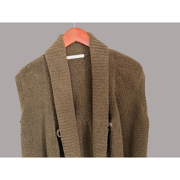 Vintage Cathy Waterman Handknit Sleeveless Cardigan Vest Brown Wool Blend - Picture 2 of 8